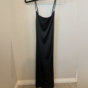 No brand black silk dress